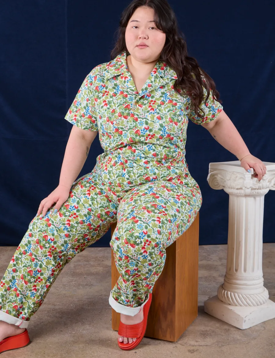 Discount Strawberry Blossom Jumpsuit Short Sleeve Jumpsuits