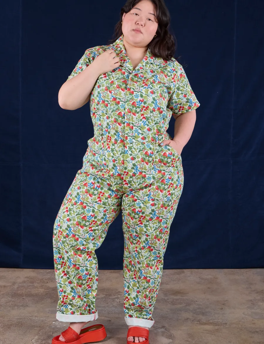 Discount Strawberry Blossom Jumpsuit Short Sleeve Jumpsuits