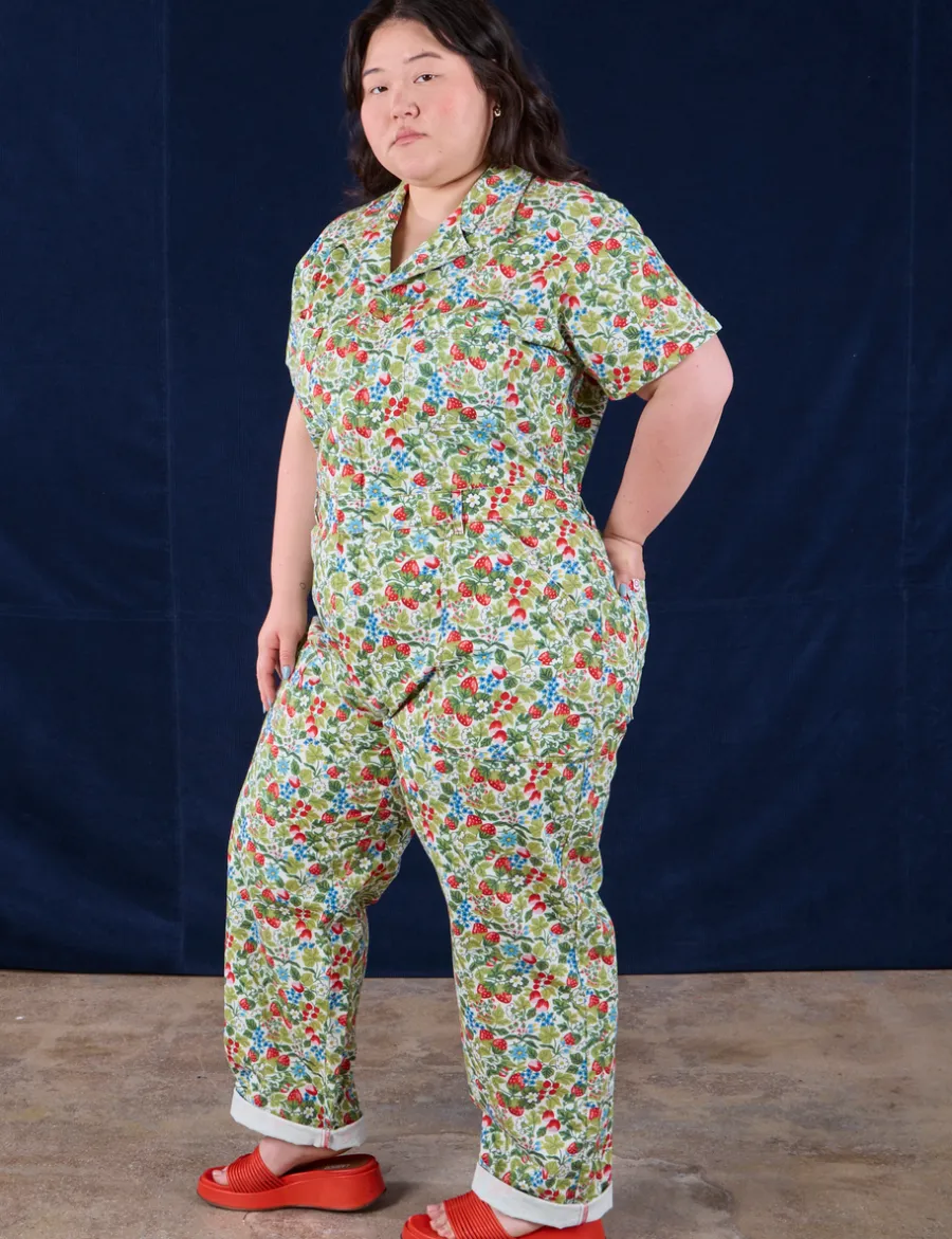 Discount Strawberry Blossom Jumpsuit Short Sleeve Jumpsuits