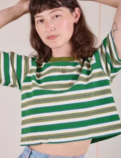 Clearance Striped Crop Burly Tee - Burly Tees