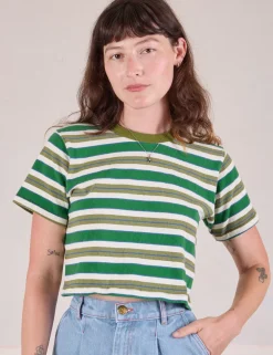 Clearance Striped Crop Burly Tee - Burly Tees