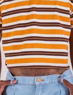 Hot Striped Crop Burly Tee - Burly Tees