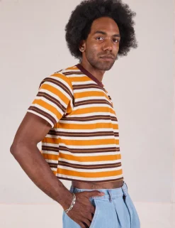 Hot Striped Crop Burly Tee - Burly Tees