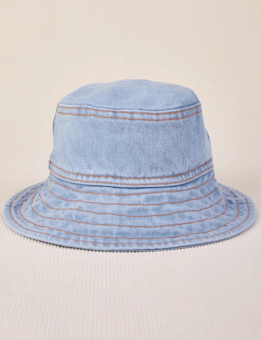Fashion Wide Brim Bucket Hats - Indigo Denim Hats|Denim
